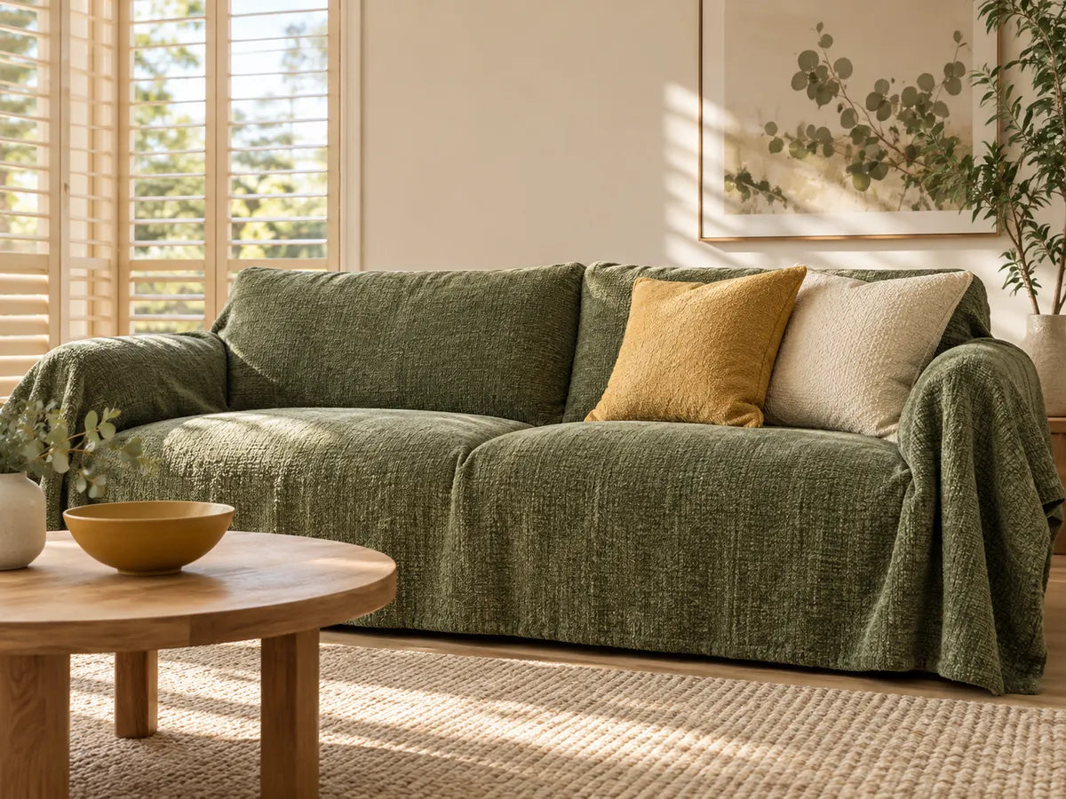 Chenille Sofa Covers styling illustration: give the texture room to work
