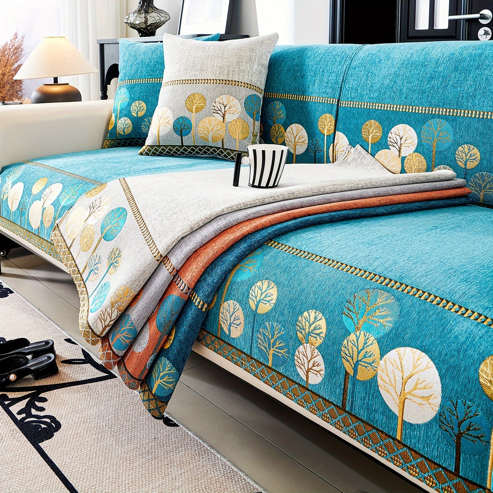 Sofa Decor Sienna Boho Plush Sofa Cover styled for sofa cover styling and colour guide in Australian homes