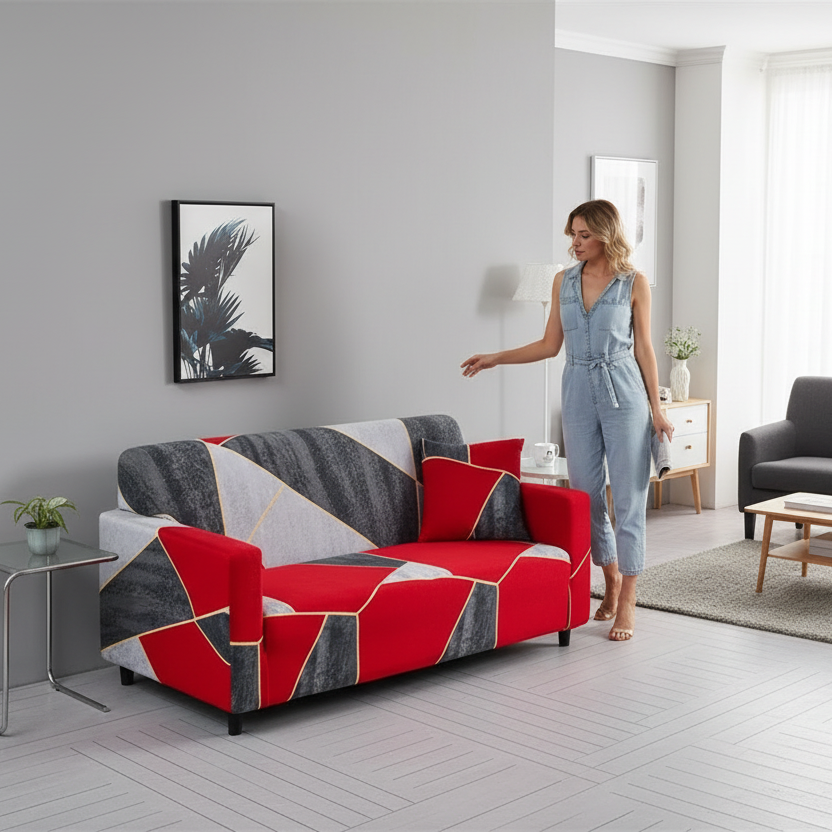 Sofa Decor Celeste Floral Stretch Sofa Cover styled for sofa cover styling and colour guide in Australian homes