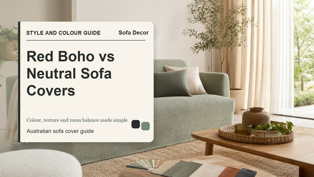 Red Boho vs Neutral Sofa Covers - Sofa Decor Australia editorial guide image