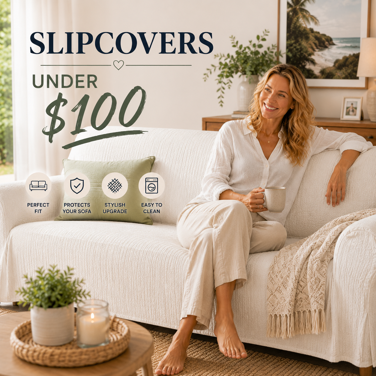 Sofa Decor Slipcovers collection - slipcovers styled for Australian lounge rooms