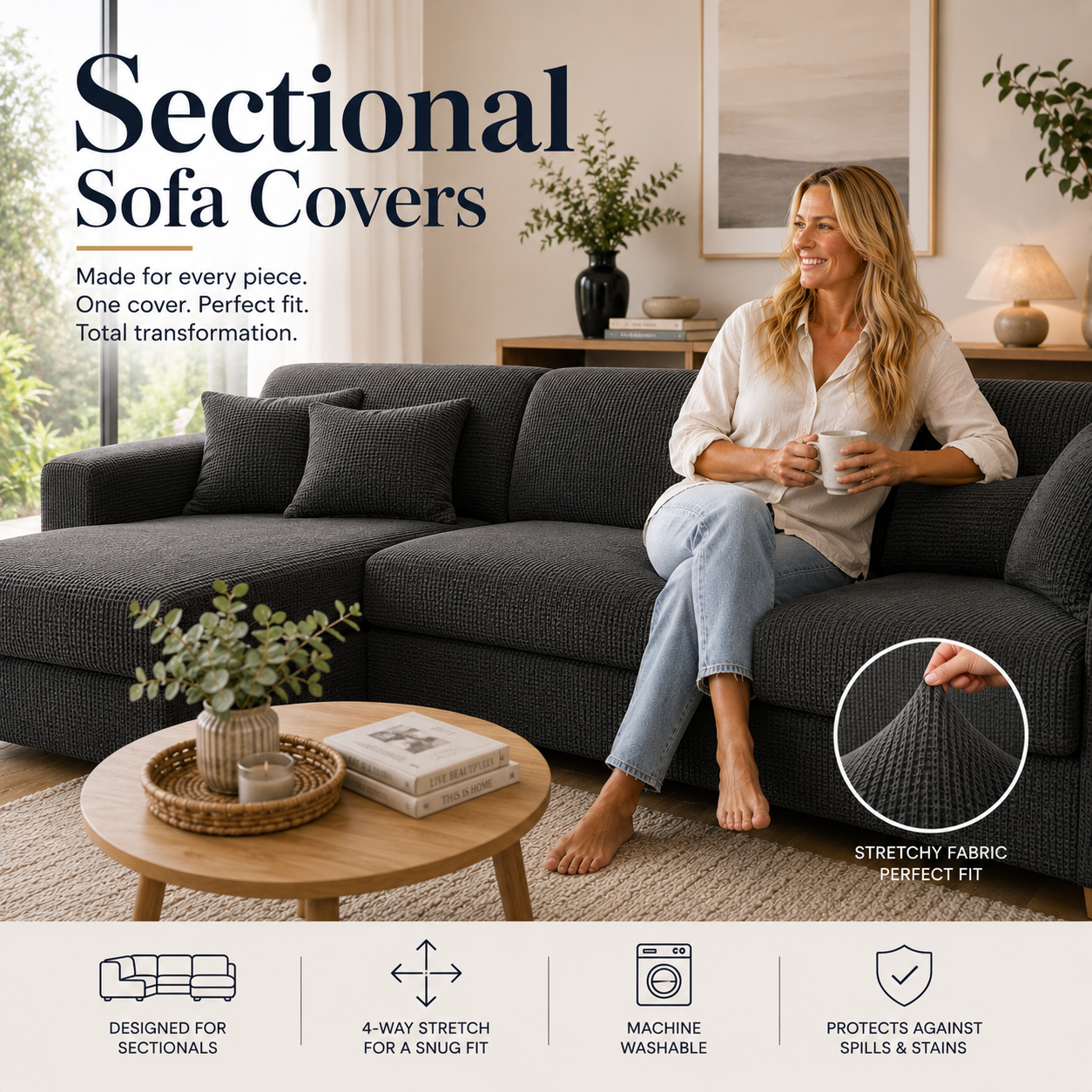 Modular sectional sofa cover collection