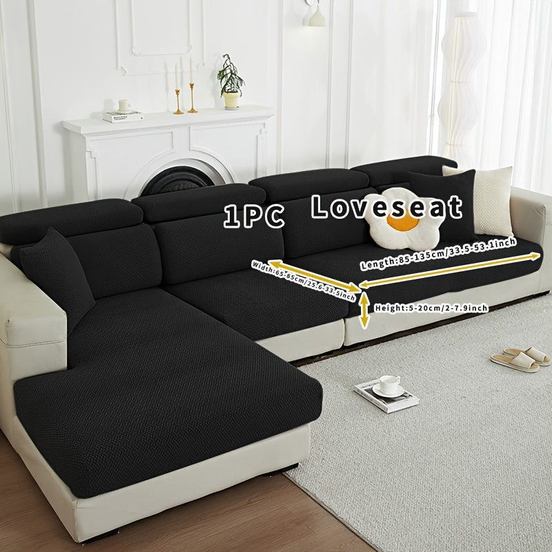 Ashford black long seat cushion cover labelled 1PC Loveseat
