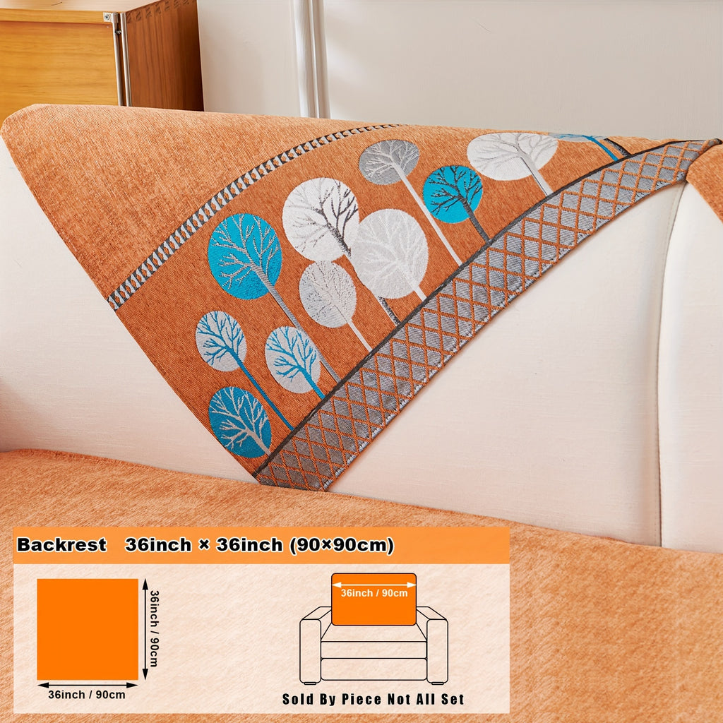 Moonlit in Orange: folded backrest piece with a diagram labelled 90 × 90 cm