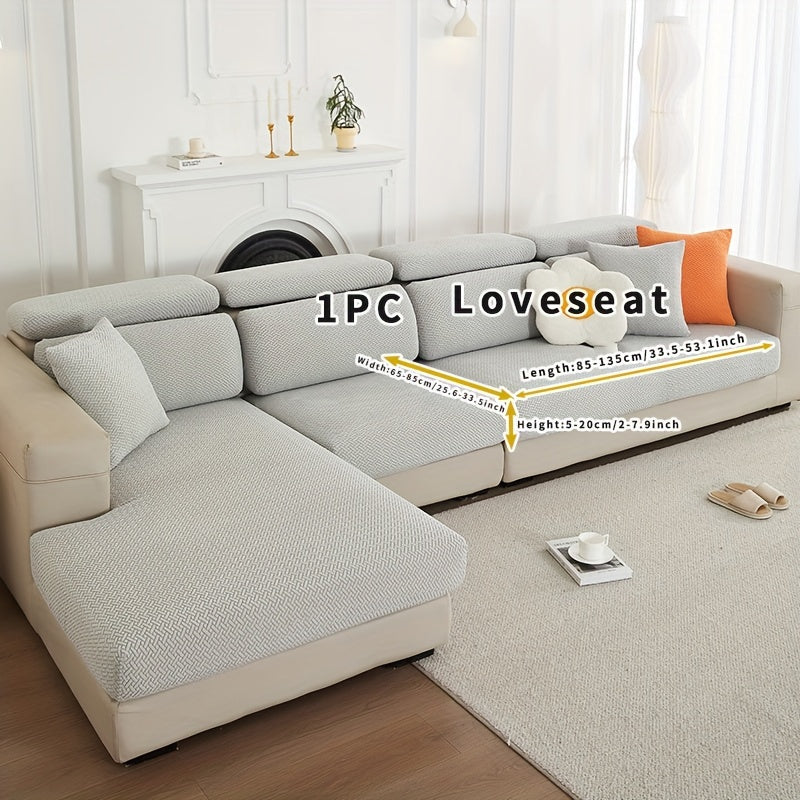 Ashford light grey long seat cushion cover labelled 1PC Loveseat