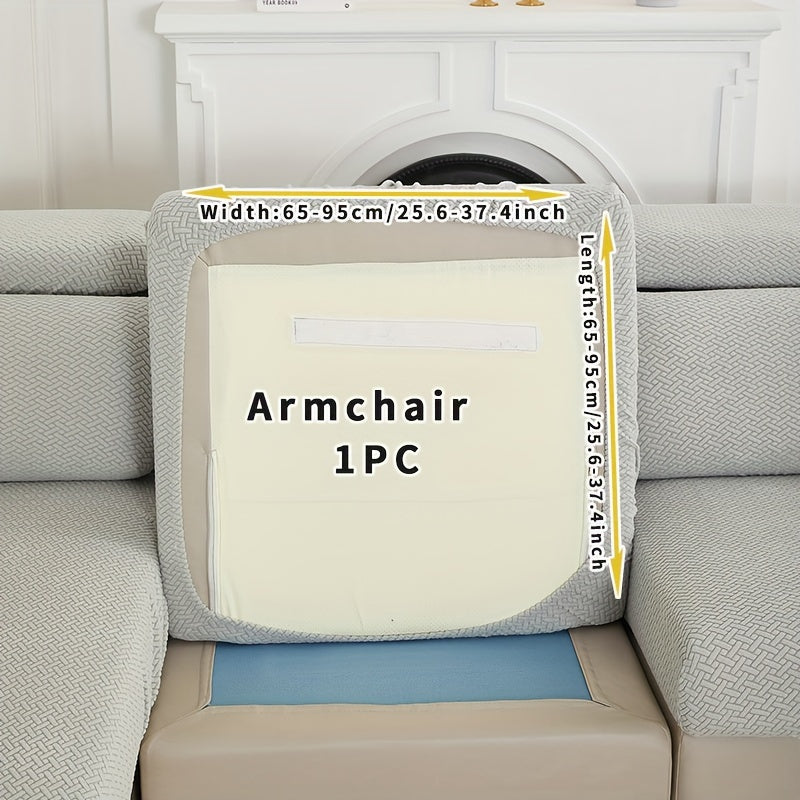 Ashford light grey single cushion cover shown from underneath with an elasticated opening