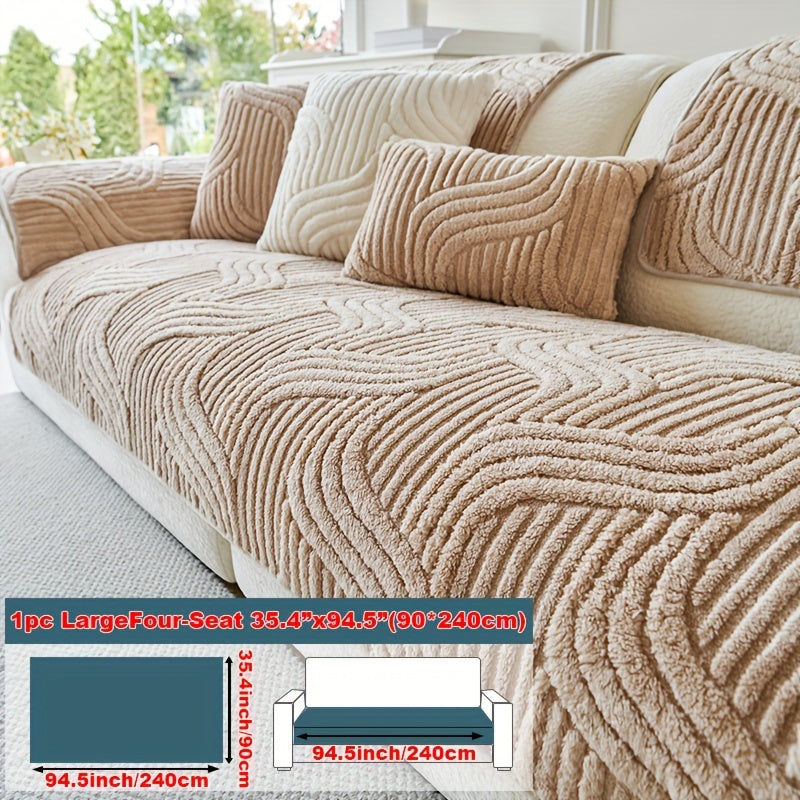 Sofa Decor Velvetta Plush Sofa Cover lifestyle product image for stretch sofa cover in Australia