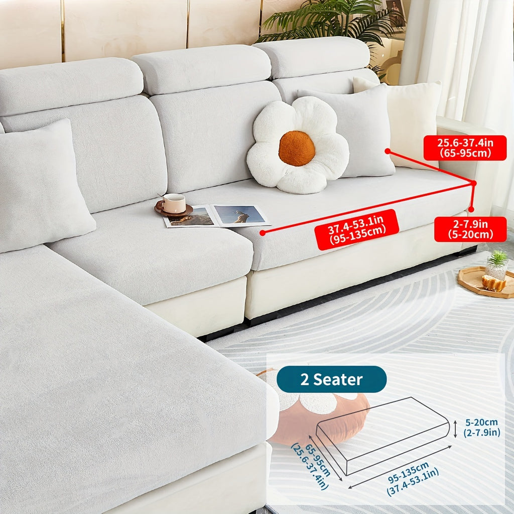 Orana in Light Gray: sofa cushions with a diagram labelled 2 Seater and measurement arrows
