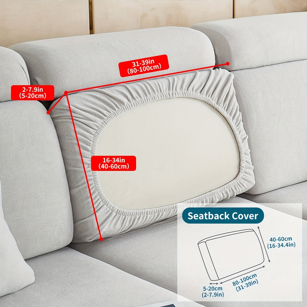 Orana in Light Gray: back cushion cover with a Seatback Cover measuring diagram