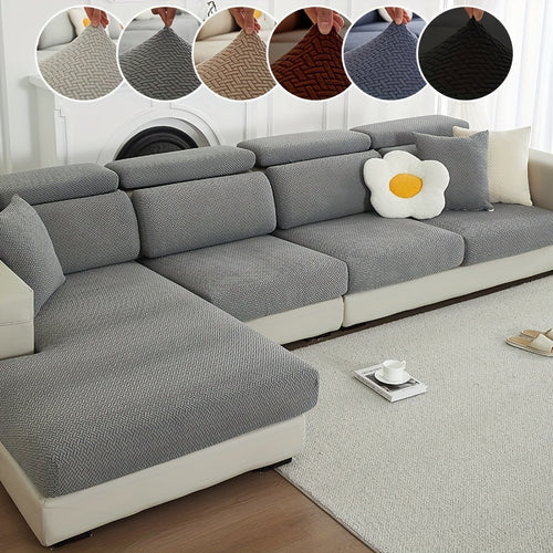 Sofa Decor Ashford Fleece Armchair Cover detail product image for stretch chair cover in Australia - Dark Gray / 2 Seater