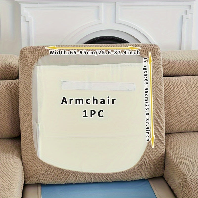 Ashford light brown single cushion cover shown from underneath with an elasticated opening