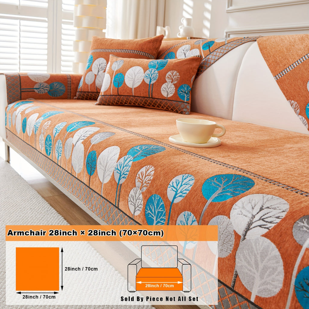 Moonlit in Orange: sofa arrangement with an armchair diagram labelled 70 × 70 cm