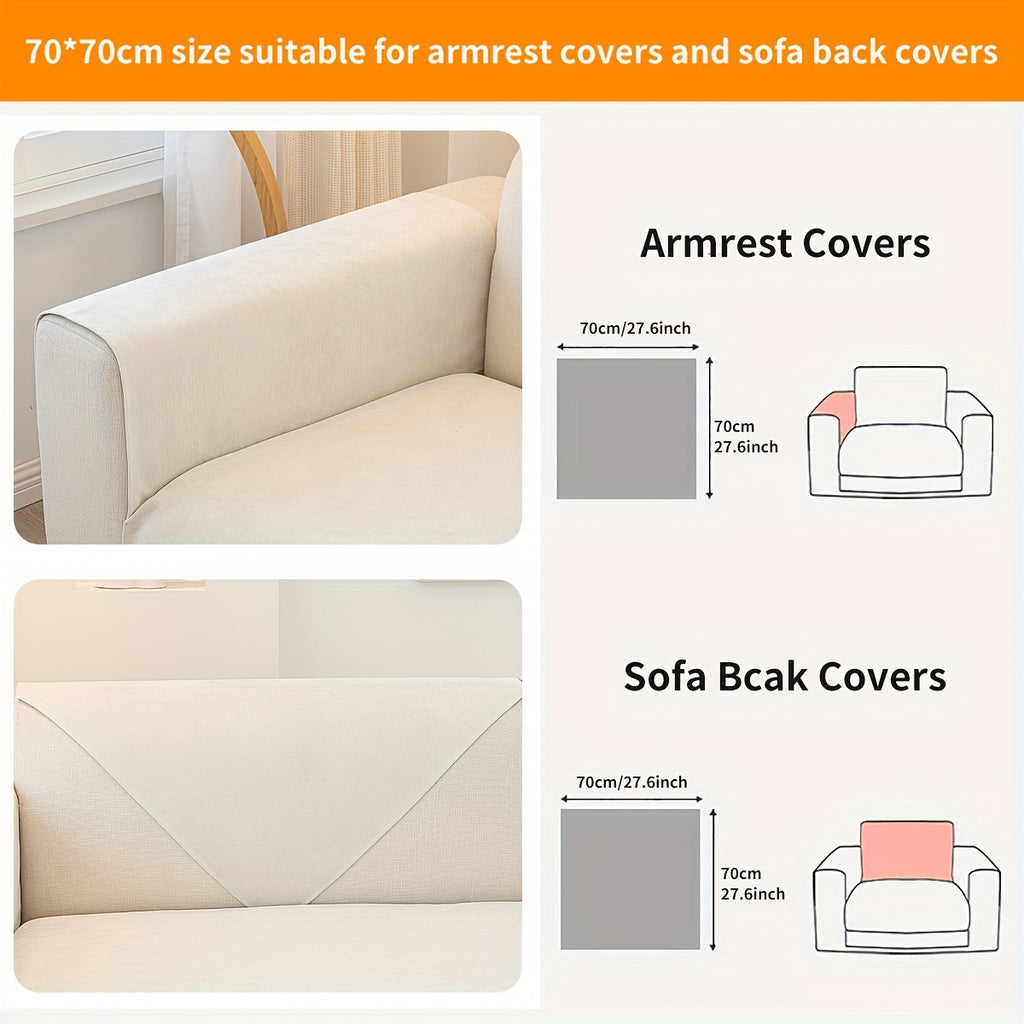 White Haven arm and backrest placement examples with a square diagram labelled 70 × 70 cm
