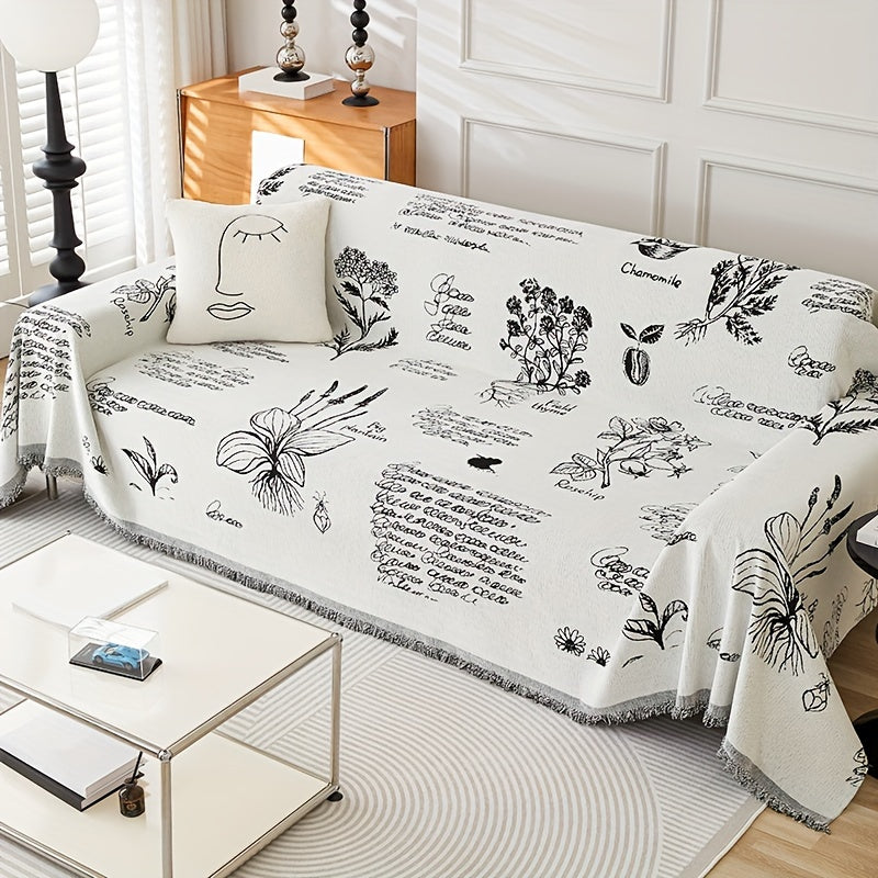 Elegant couch cover with vintage flair

