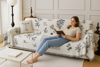 All-Season Chenille Sofa Cover, Vintage Boho & Pet-Friendly for Aussie Homes