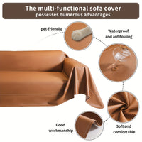 Pet-friendly faux leather couch protector

