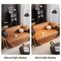 Premium sofa protector with faux leather texture


