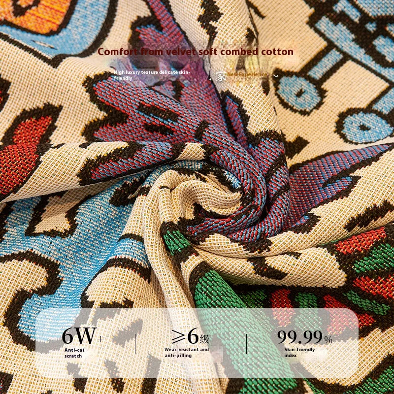 Double-Sided Patchwork Sofa Blanket – Thick Non-Slip All-Cover Couch Protector - Color Graffiti / 180x260cm for Australian sofa styling