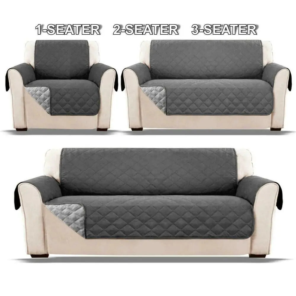 Waterproof Quilted Sofa Cover – Anti-Wear Pet & Kids Couch Protector for Recliners - grey / 1seat for Australian sofa styling