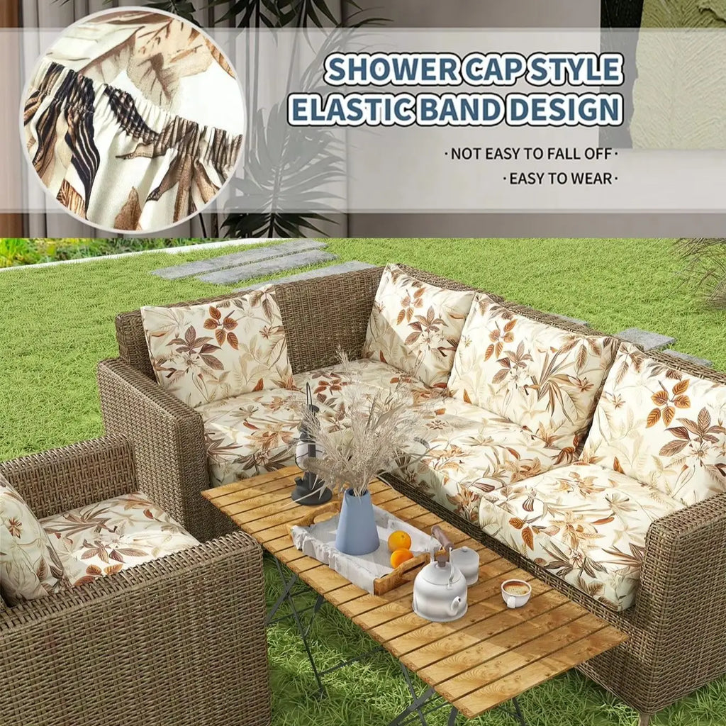 Tropical Print Sofa Cushion Covers – Colourful Replacement Seat Covers for Indoor & Outdoor - COLOR1 / L-SHAPED for Australian sofa styling