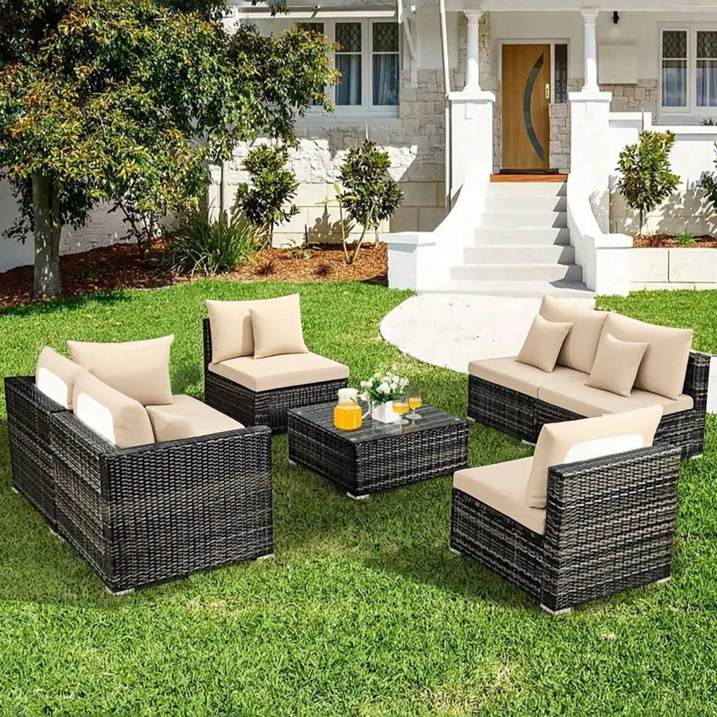 Tropical Outdoor Sofa Cushion Covers Non-Slip Furniture Protector - black / L-SHAPED for Australian sofa styling