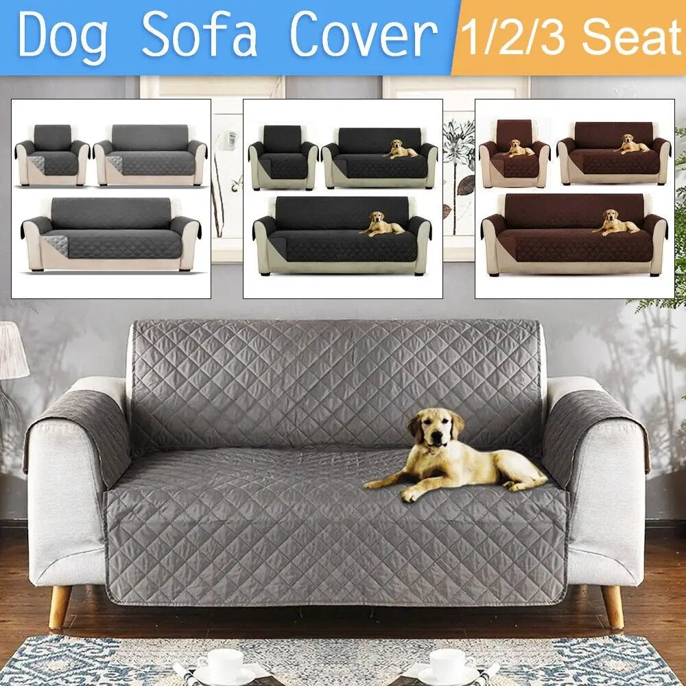 Waterproof Quilted Sofa Cover – Anti-Wear Pet & Kids Couch Protector for Recliners - grey / 2seat for Australian sofa styling