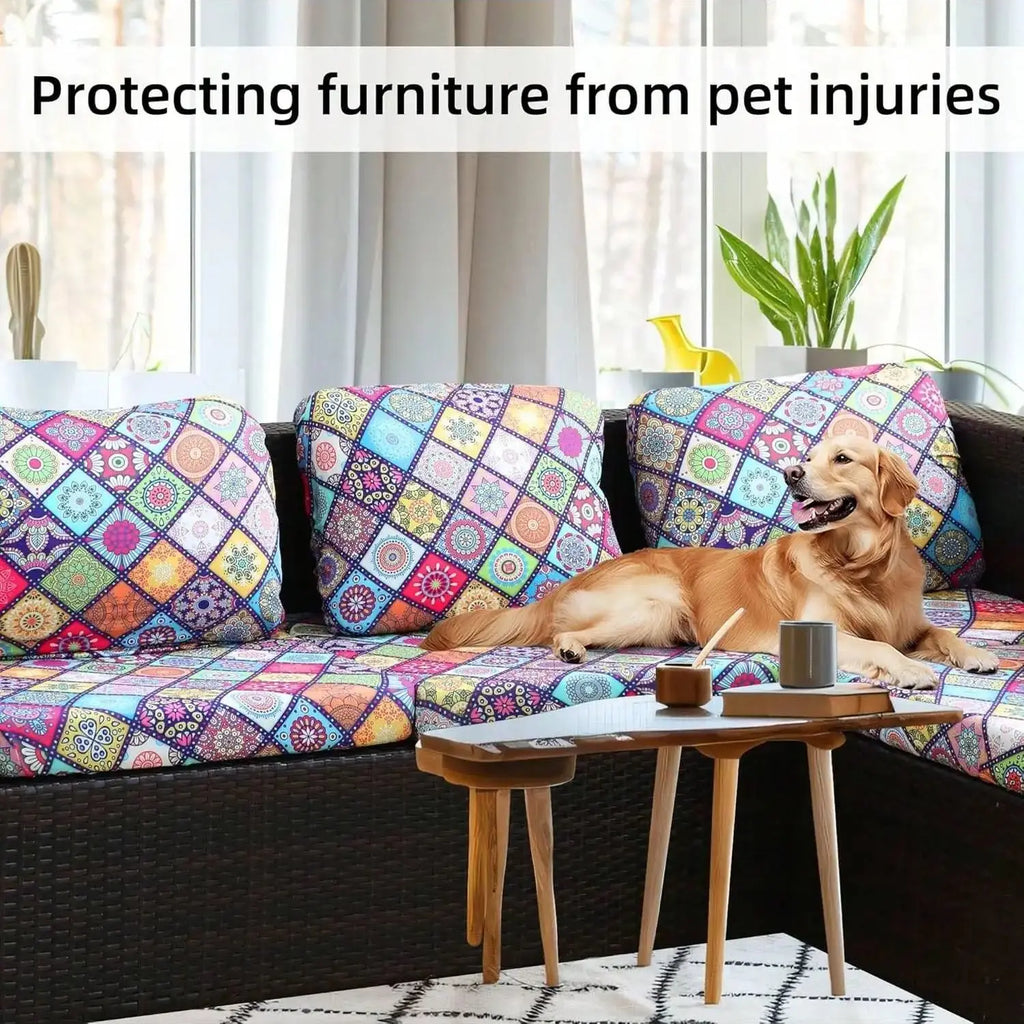Outdoor Tropical Print Sofa Cushion Covers – Replacement Seat Covers for Individual Cushions - COLOR1 / L-SHAPED for Australian sofa styling