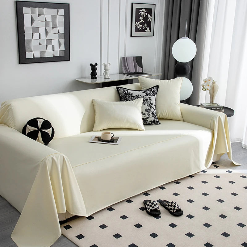 Waterproof Artificial Leather Sofa Cover – Chaise Longue & Armchair Slipcover for Living - Black / 180x280cm for Australian sofa styling