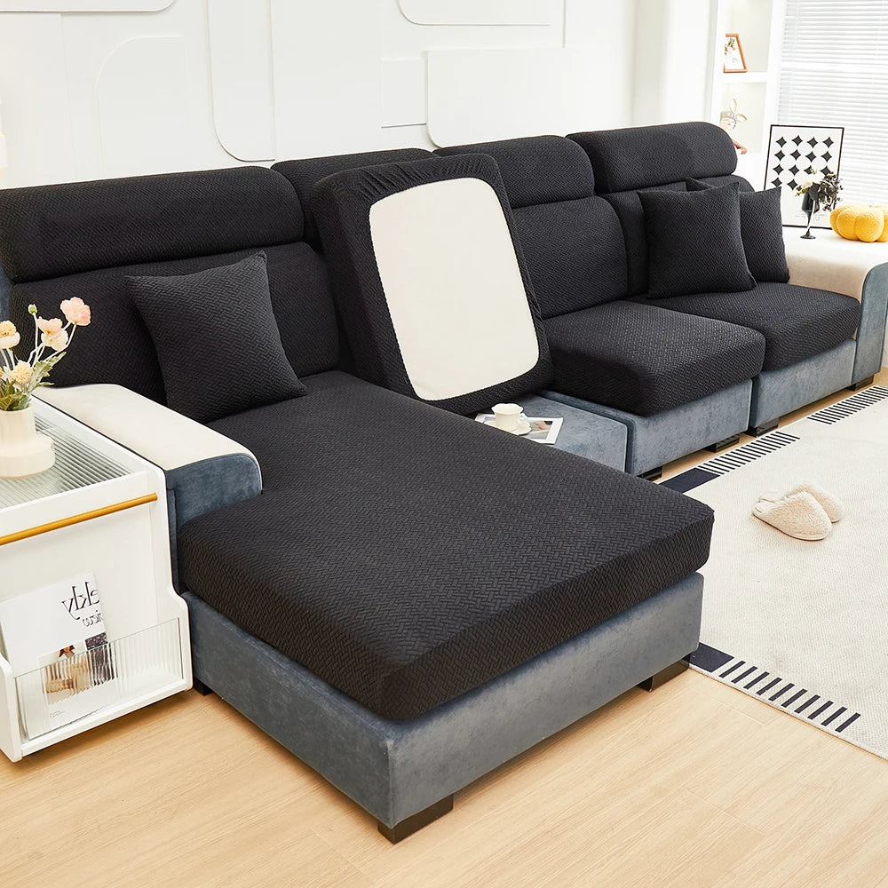Charcoal Milan covers across separate sofa seats and backs