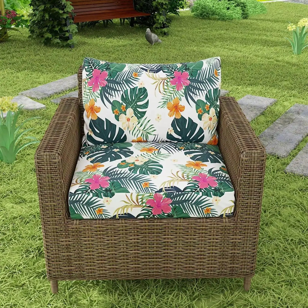 Tropical Print Sofa Cushion Covers – Colourful Replacement Seat Covers for Indoor & Outdoor - COLOR1 / PLUS L for Australian sofa styling