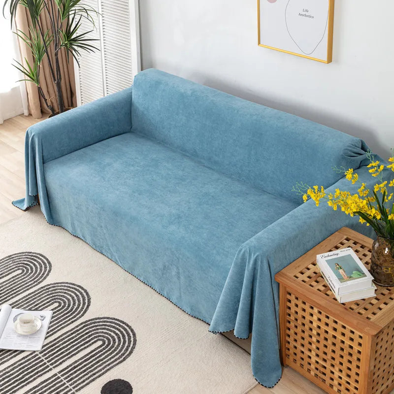 Sofa Decor Slate Water Resistant Sofa Blanket Cover - in grey 180x340 - water resistant - fit and drape view - for Australian sofas