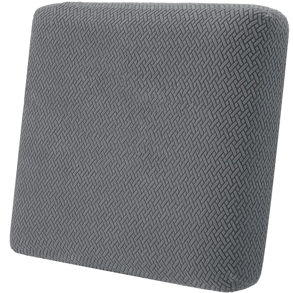Dark Grey Terrigal cushion cover with a textured diagonal pattern, shown fitted around a rectangular cushion