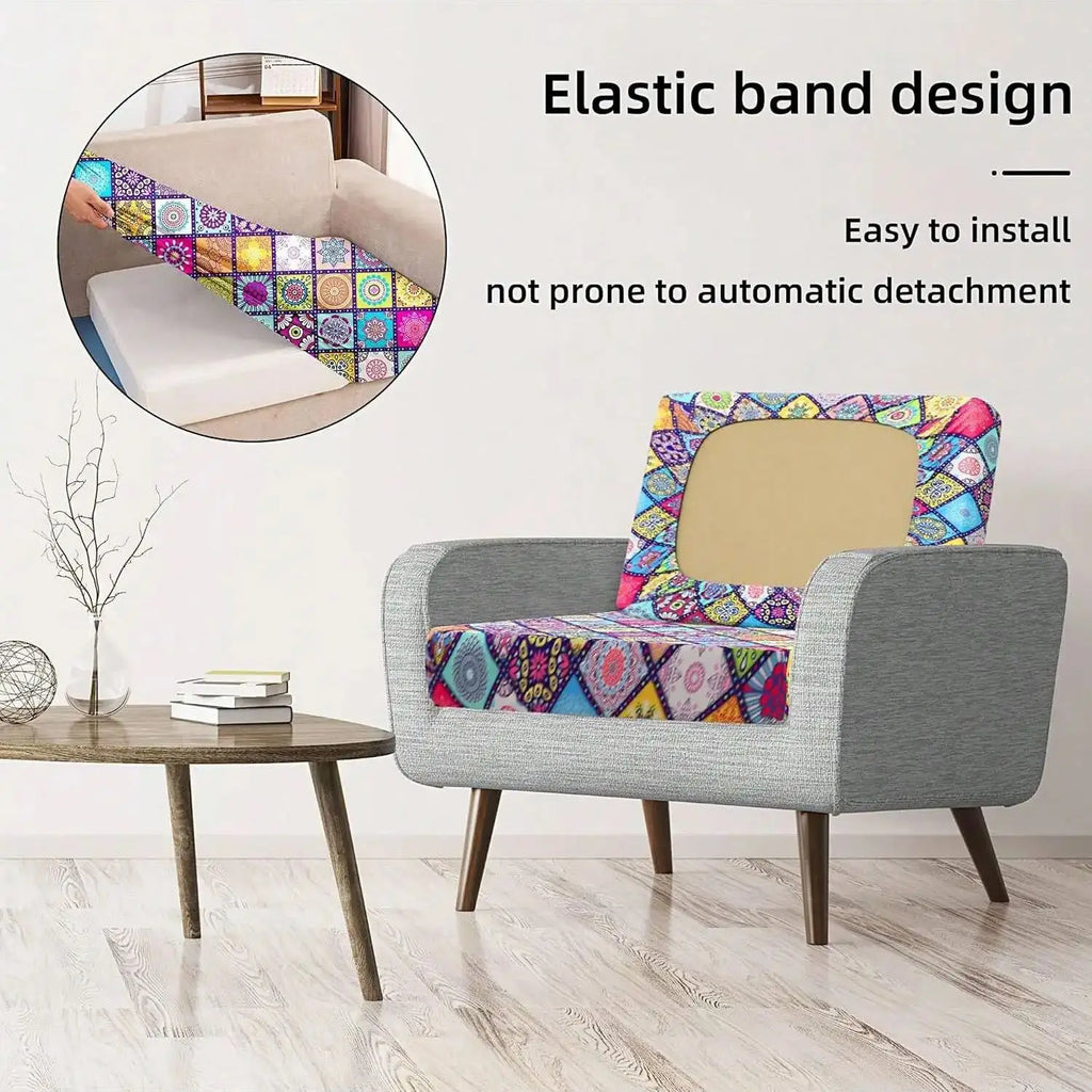 Outdoor Tropical Print Sofa Cushion Covers – Replacement Seat Covers for Individual Cushions - COLOR1 / M for Australian sofa styling