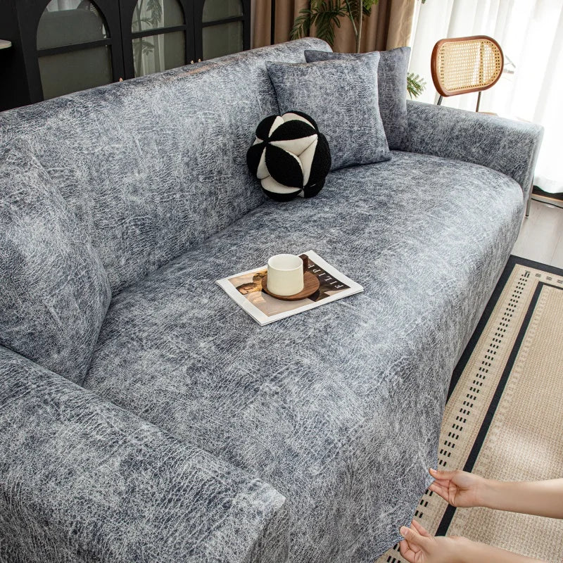 Sofa Decor Aria Water Resistant Stretch Sofa Cover - in grey 2 seater - water resistant - fit and drape view - for Australian sofas