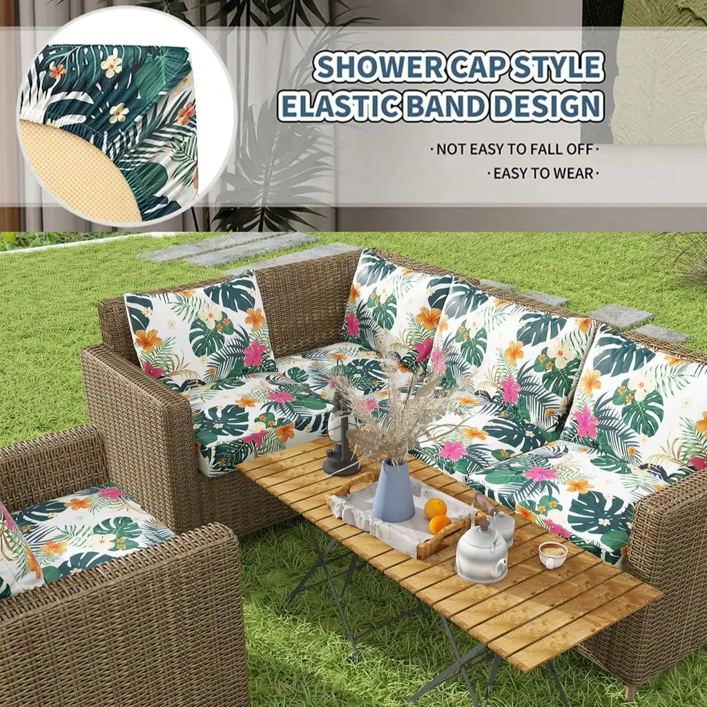 Tropical Print Sofa Cushion Covers – Colourful Replacement Seat Covers for Indoor & Outdoor - COLOR1 / PLUS S for Australian sofa styling