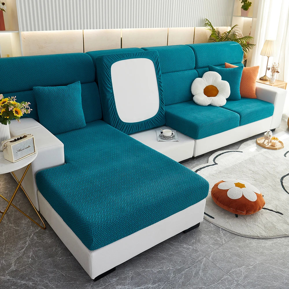 Sofa Decor Milan Twill Stretch Sofa Slipcover lifestyle product image for jacquard sofa slipcover in Australia - 14 colour, 1 size