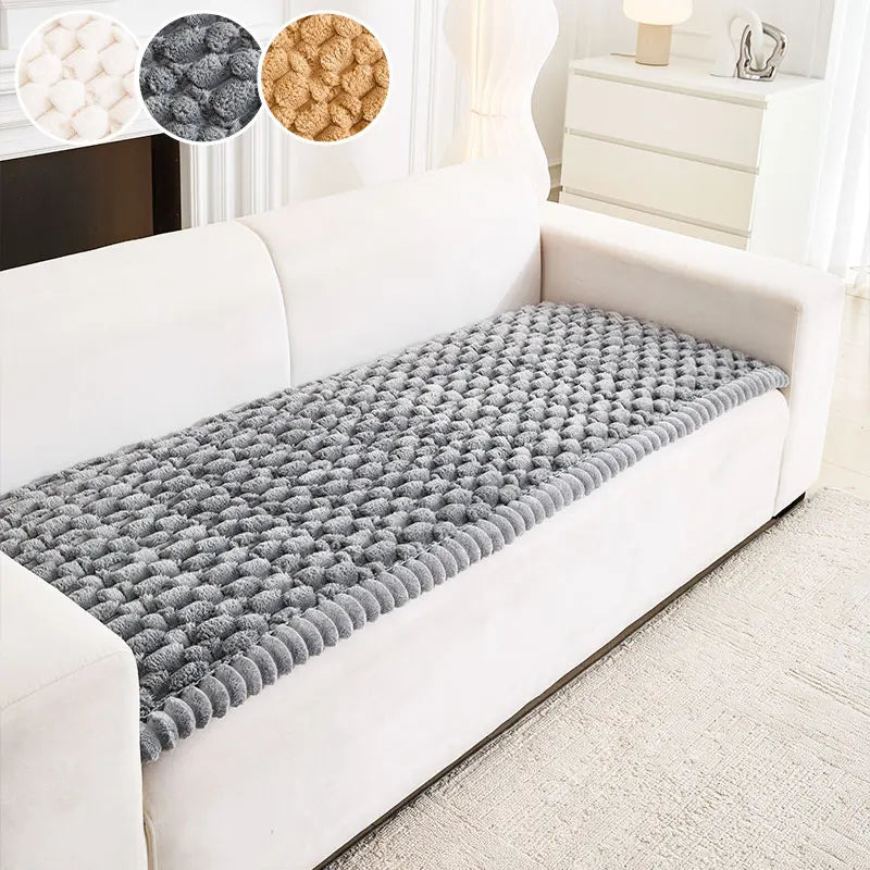 Sofa Decor Luna Fluffy Sofa Seat Cushion - in white 70X240cm - couch cover - lounge styling view - for Australian sofas