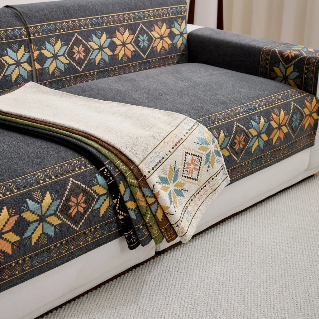 Sofa Decor Sorrento Jacquard Chenille Sofa Cover - in beige 90x120cm - chenille boho jacquard - product image 13 - for Australian sofas