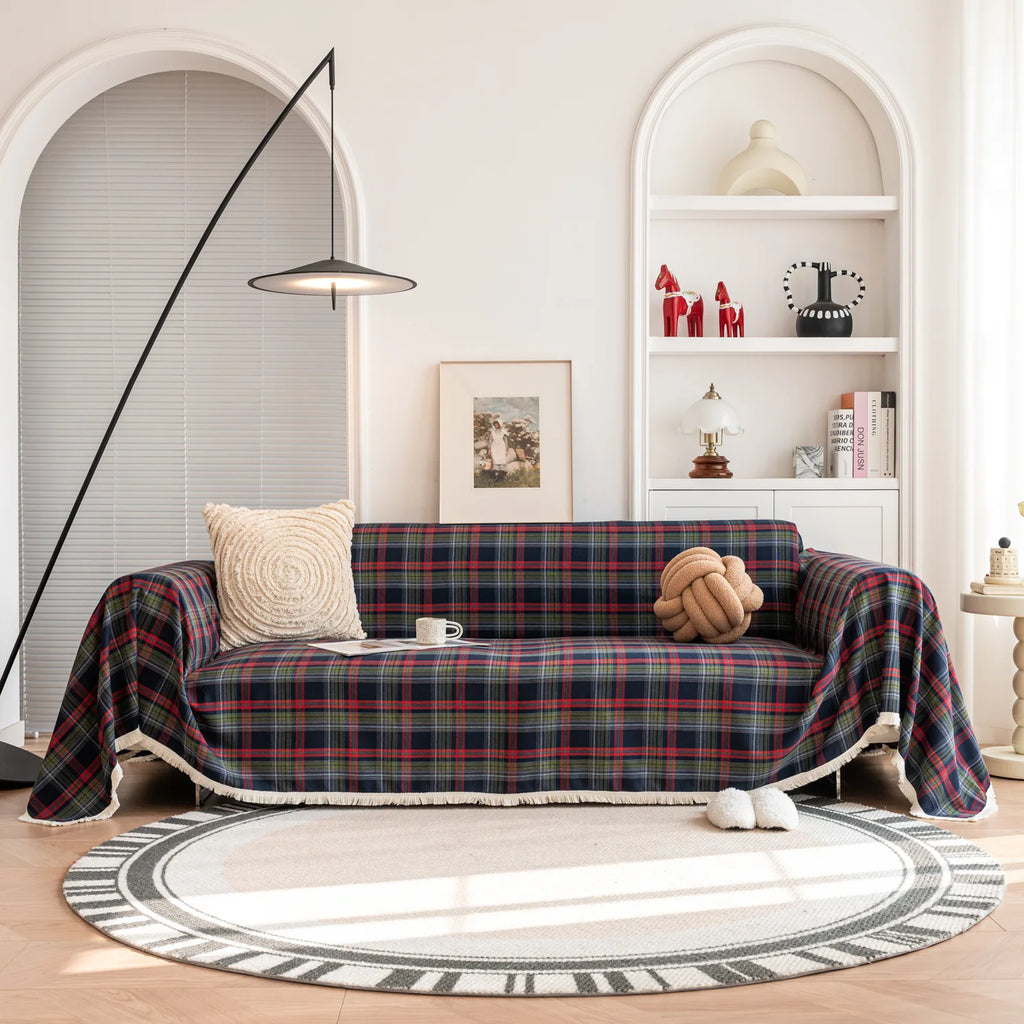 Sofa Decor Harper Plaid Sofa Cover - in coffee 180x340cm - stretch sofa slipcover - product image 12 - for Australian sofas