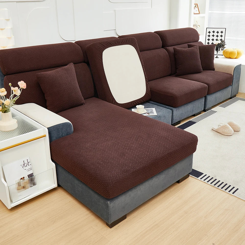 Sofa Decor Milan Twill Stretch Sofa Slipcover lifestyle product image for jacquard sofa slipcover in Australia - 10 colour, 1 size