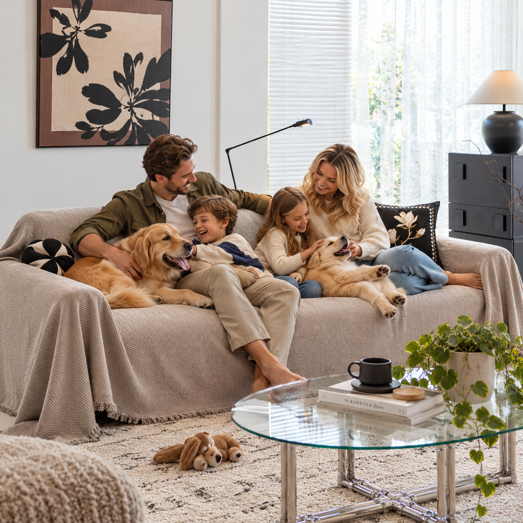 Sofa Decor Milano Ribbed Fringe Sofa Throw Cover