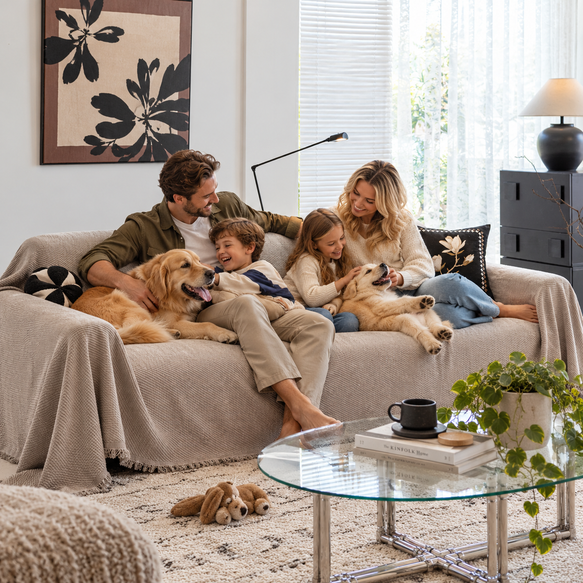 Sofa Decor Milano Ribbed Fringe Sofa Throw Cover