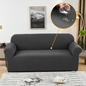 Water-resistant stretch sofa slipcover

