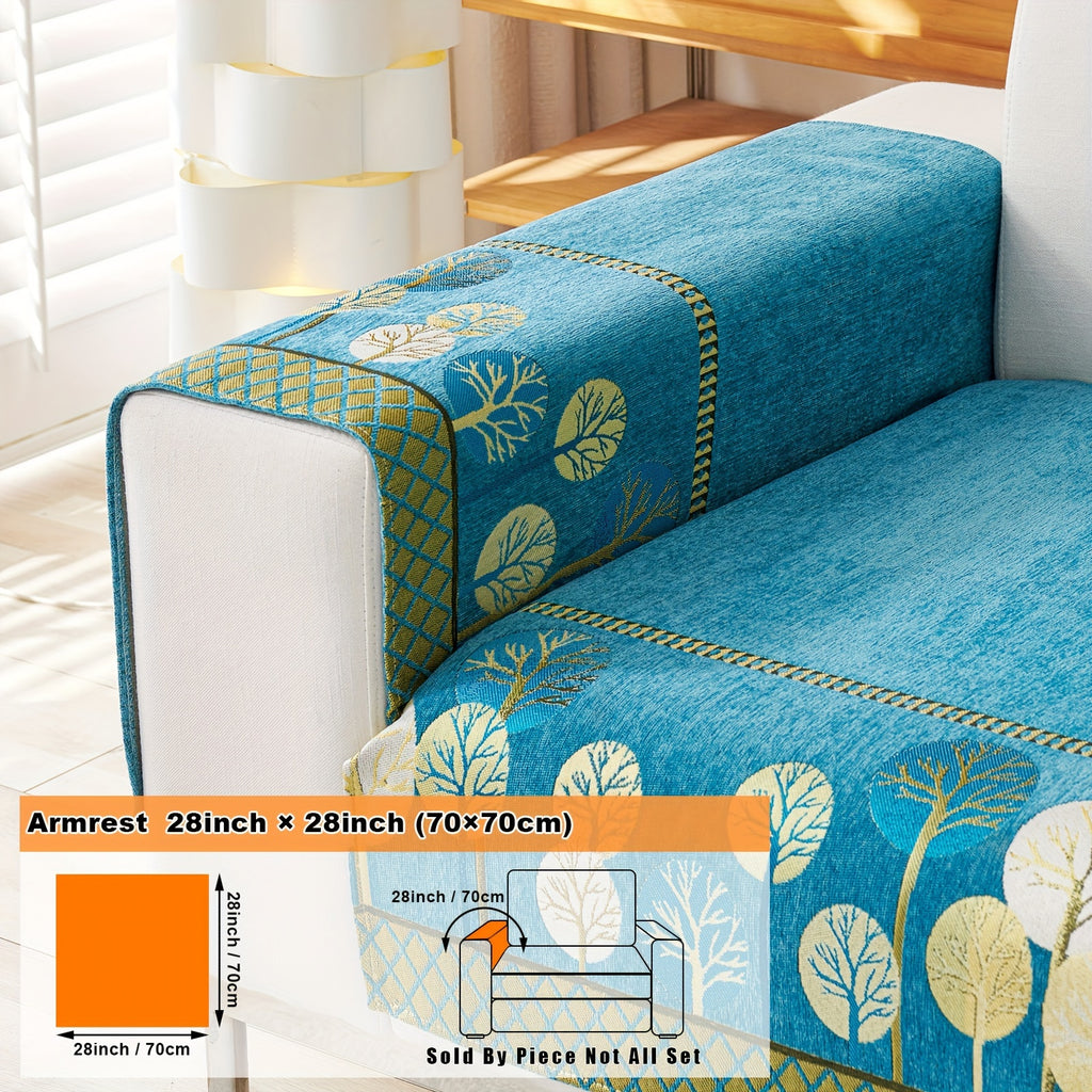 Moonlit in the option labelled Green, shown turquoise-blue: armrest panel with a diagram labelled 70 × 70 cm