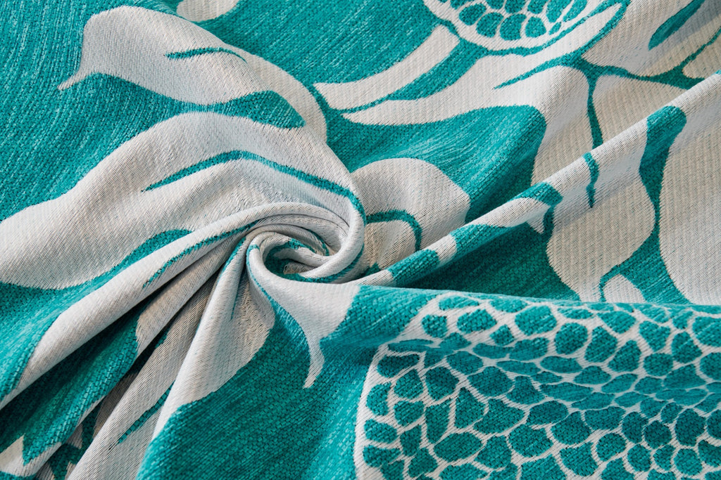Sofa Decor Amalfi Palm Jacquard Sofa Throw Cover in Aqua Palm - palm jacquard sofa throw cover fabric and edge detail in Australia, image 30