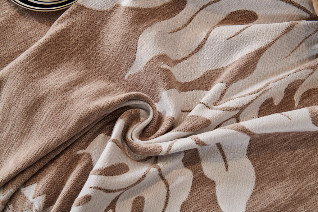 Sofa Decor Amalfi Palm Jacquard Sofa Throw Cover in Mocha Palm - palm jacquard sofa throw cover fabric and edge detail in Australia, image 15