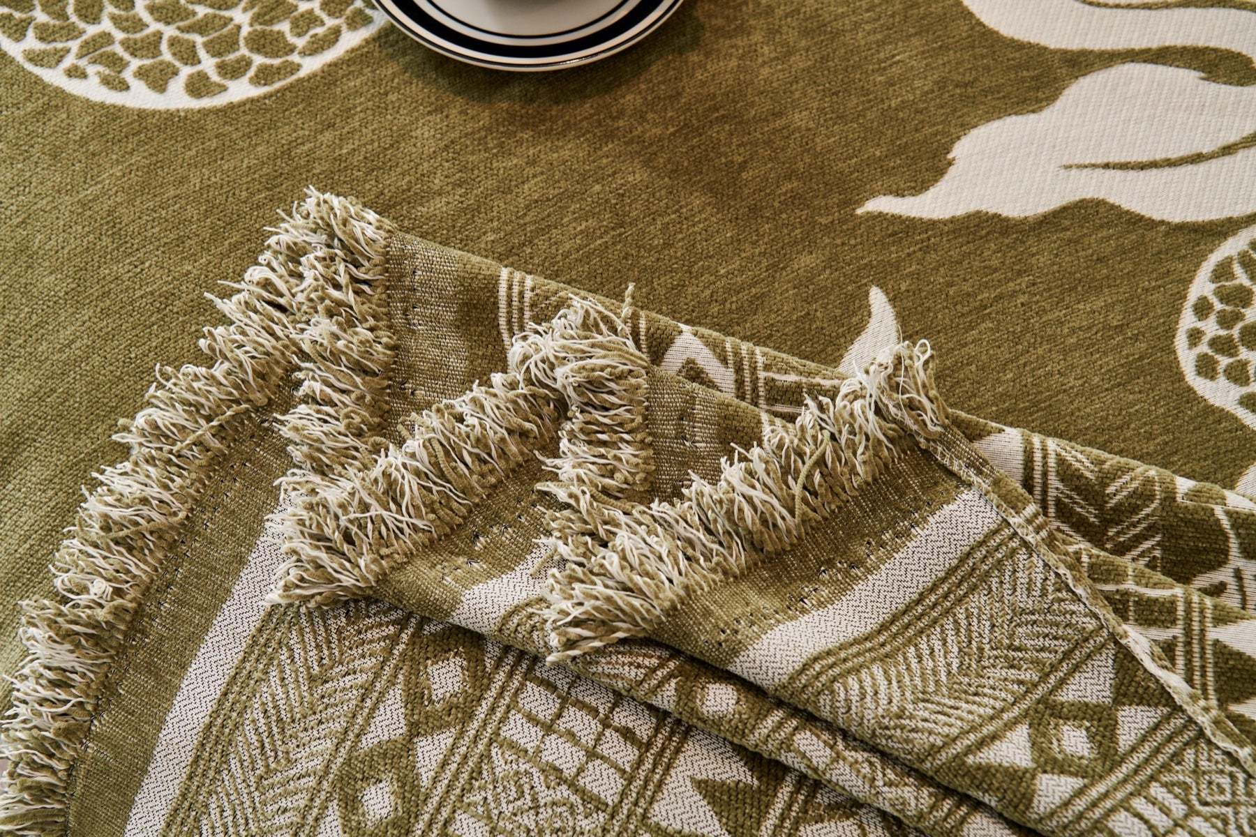 Sofa Decor Amalfi Palm Jacquard Sofa Throw Cover in Olive Palm - palm jacquard sofa throw cover styled couch cover in Australia, image 49