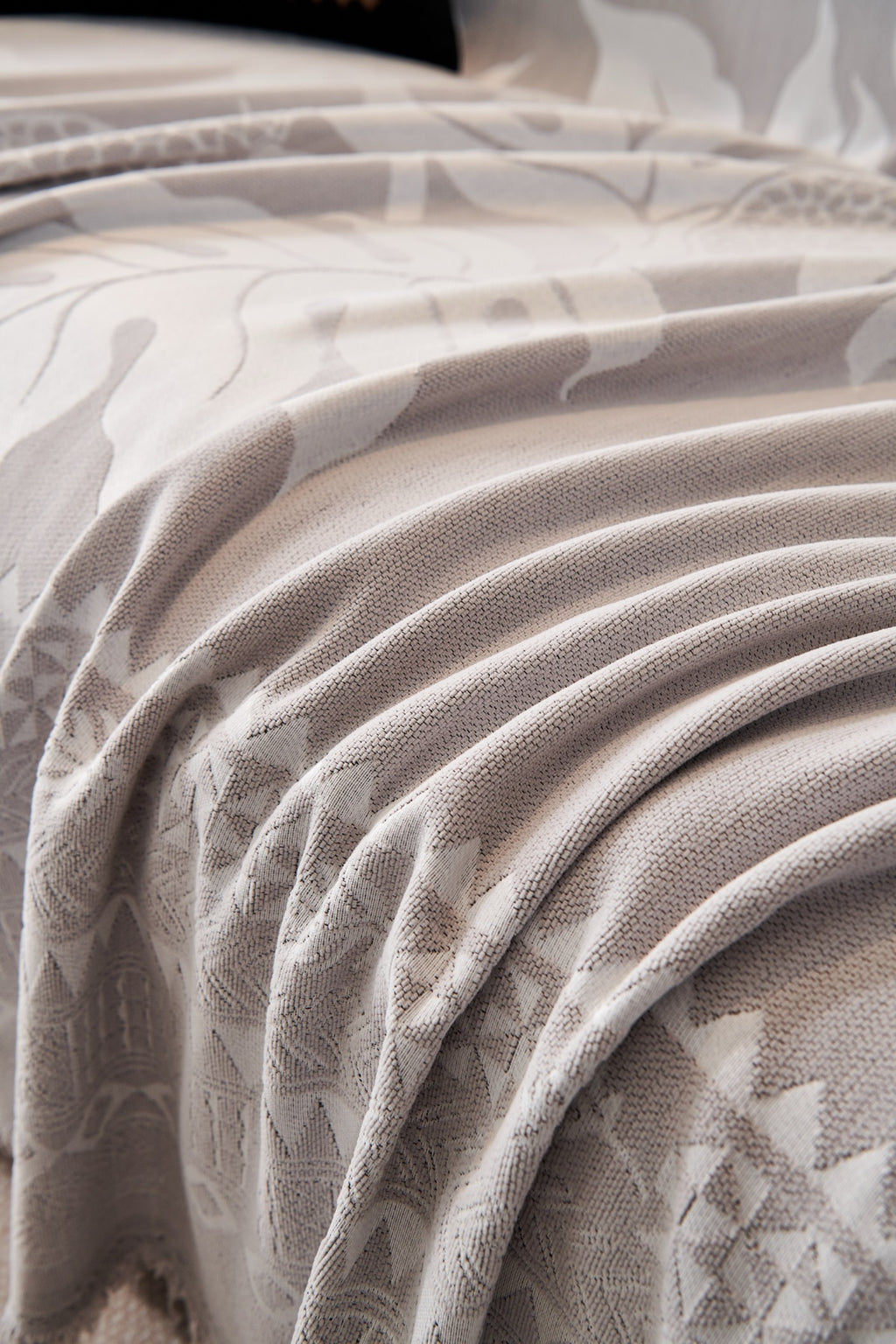 Sofa Decor Amalfi Palm Jacquard Sofa Throw Cover in Silver Palm - palm jacquard sofa throw cover styled couch cover in Australia, image 3