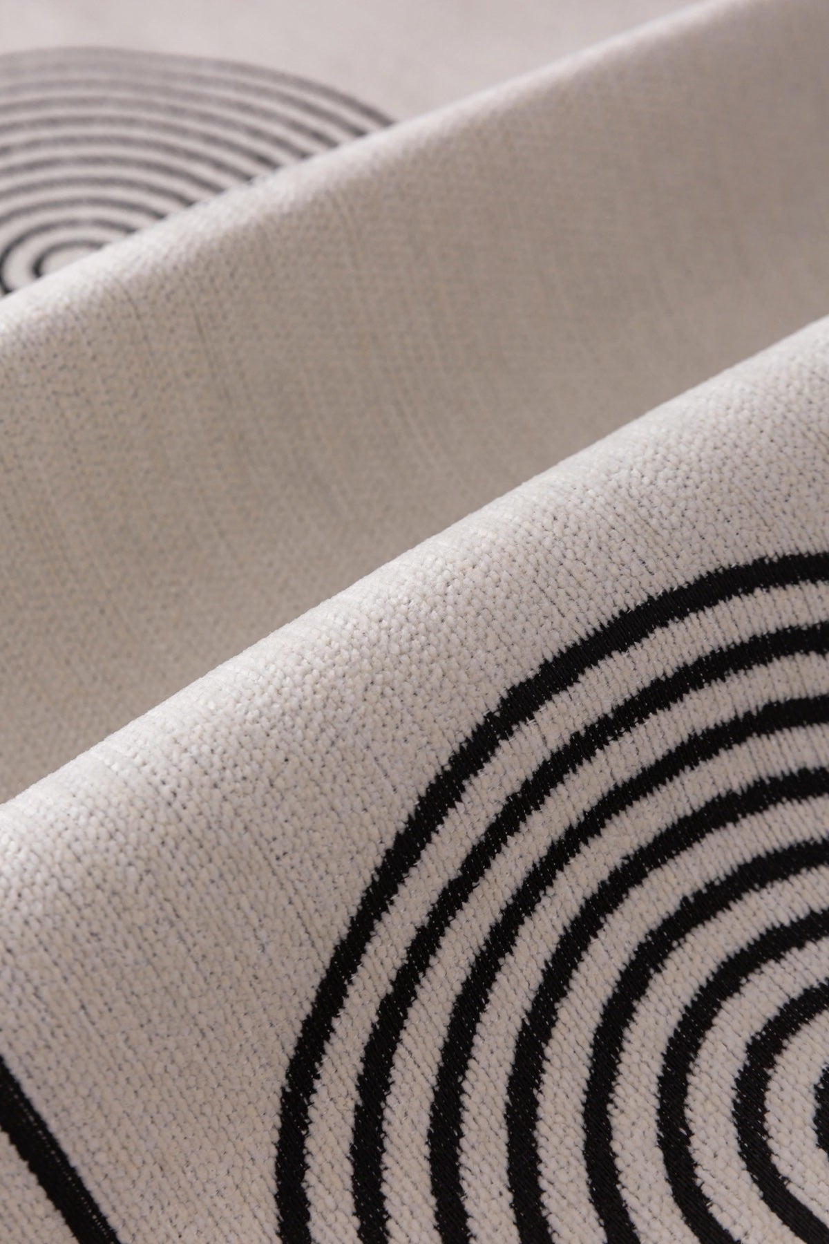 Sofa Decor Arcadia Arch Line Sofa Cover in Black Cream - fabric texture detail image for water resistant patterned couch covers in Australia