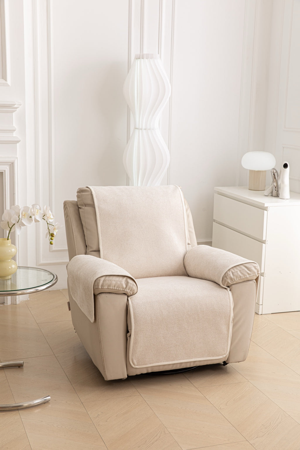 Sofa Decor Aria Textured Armchair Sofa Cover Pieces - in cream 90x120cm - pet friendly - product image 37 - for Australian sofas